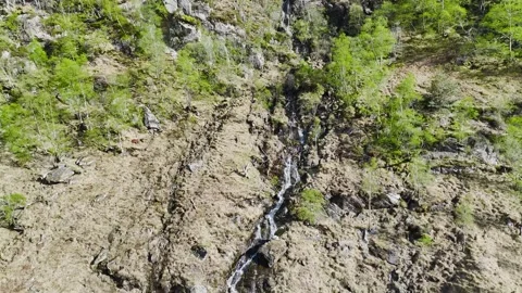 Glen Nevis Valley and River Navis from a drone, Fort William, Lochaber, Scotland Stock Footage 308880746
