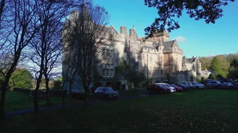 Glenapp Castle through the trees Video stock 229965244
