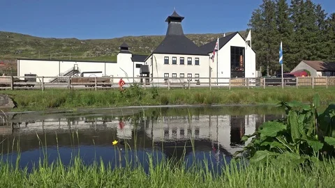 Glenbeg, Ardnamurchan / Scotland - May 26 2017 : Ardnamurchan distillery is Stock Footage