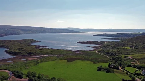 Glenbeg, Ardnamurchan / Scotland - May 26 2017 : Ardnamurchan distillery is Stock Footage