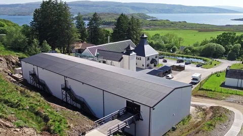Glenbeg, Ardnamurchan / Scotland - May 26 2017 : Ardnamurchan distillery is Stock Footage