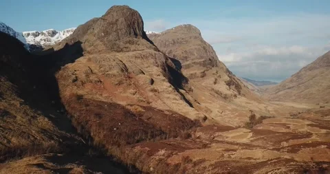 Glencoe three sisters aerial Stock Footage 152485201