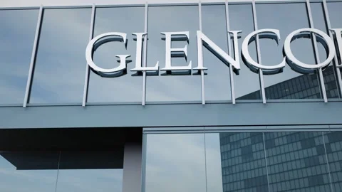 Glencore Logo branding in the office facade alongside stock editorial Stock Footage 289749770