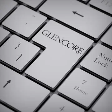 Glencore logo notebook keycap 3d illustration stock market editorial Stock Photos