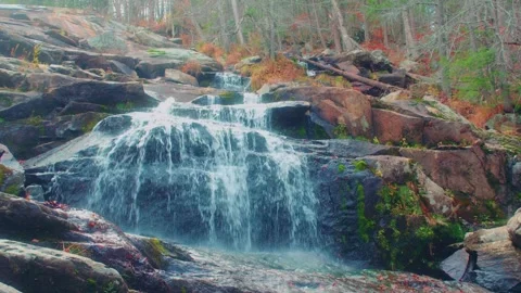 Glendale Falls in Middlefield, Massachusetts One of the Tallest and Most Powerfu Stock Footage 323972736