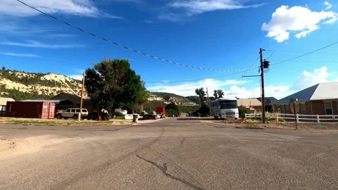 Glendale, Utah August 16 2023 Driving 11078 Glendale Johnson Canyon Stock Footage 339063990