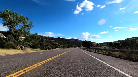 Glendale, Utah August 16 2023 Driving 11082 Glendale Johnson Canyon Stock Footage 339065454