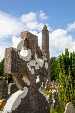 Glendalough graveyard Stock Photos