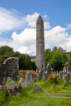 Glendalough graveyard Stock Photos