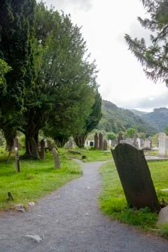 Glendalough graveyard Stock Photos