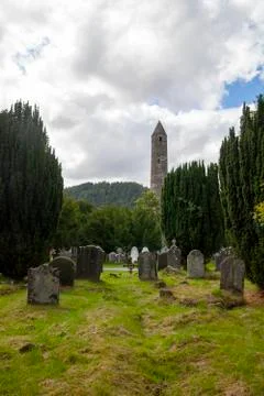 Glendalough graveyard Stock Photos