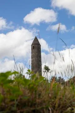 Glendalough Roundtower Foto stock
