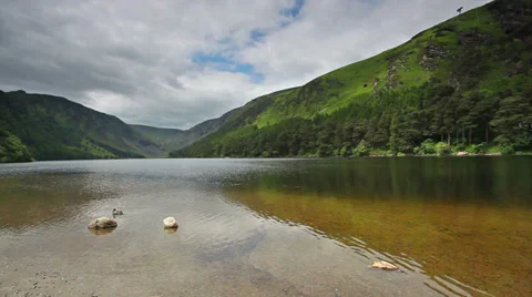 Glendalough Upper Lake Stock Footage 39033806