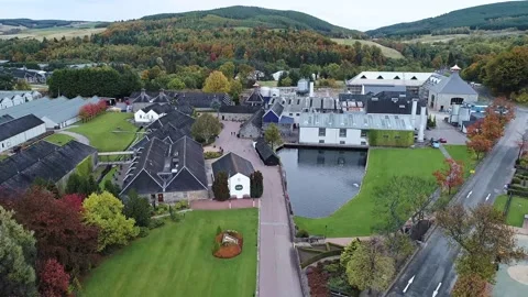 Glenfiddich, the whisky distillery Dufftown, Speyside (5) Stock Footage