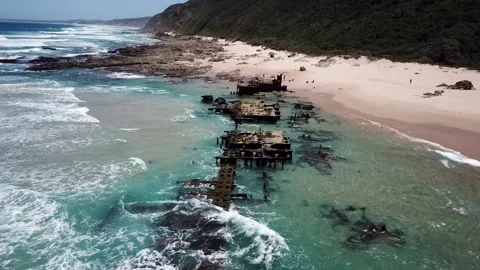 Glentana Wreck from the back of the ship Stock Footage 147079526
