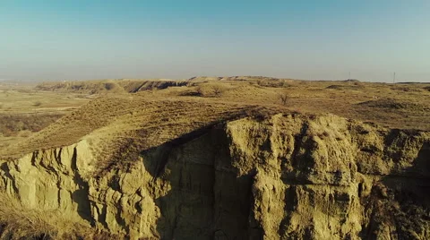Glide camera. Canyon view. Sarikum barkhan. Stock Footage 50890934