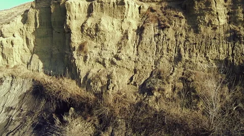 Glide camera. Canyon view. Sarikum barkhan. Stock Footage 50893202