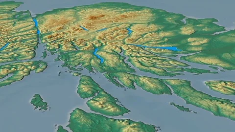 Glide over Grampian mountain range - mas... | Stock Video | Pond5