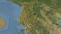 Glide over the satellite map of Albania outlined 4k or 4k+ Resolution