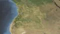 Glide over the satellite map of Angola outlined 4k or 4k+ Resolution