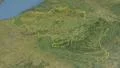 Glide over the satellite map of Belgium outlined 4k or 4k+ Resolution