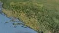 Glide over the satellite map of Bosnia And Herzegovina outlined 4k or 4k+ Resolution