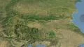 Glide over the satellite map of Bulgaria outlined 4k or 4k+ Resolution