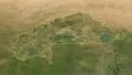 Glide over the satellite map of Burkina Faso outlined 4k or 4k+ Resolution