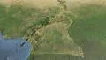 Glide over the satellite map of Cameroon outlined 4k or 4k+ Resolution
