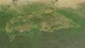 Glide over the satellite map of Central African Republic outlined 4k or 4k+ Resolution