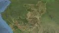Glide over the satellite map of Congo outlined 4k or 4k+ Resolution