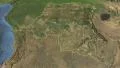 Glide over the satellite map of Congo Kinshasa outlined 4k or 4k+ Resolution