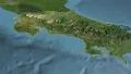 Glide over the satellite map of Costa Rica outlined 4k or 4k+ Resolution