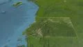 Glide over the satellite map of Equatorial Guinea outlined 4k or 4k+ Resolution