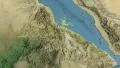 Glide over the satellite map of Eritrea outlined 4k or 4k+ Resolution