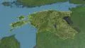 Glide over the satellite map of Estonia outlined 4k or 4k+ Resolution