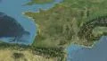 Glide over the satellite map of France outlined 4k or 4k+ Resolution