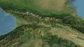 Glide over the satellite map of Georgia outlined 4k or 4k+ Resolution