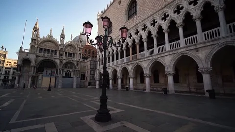 Glide shot. St. Mark’s Basilica, Saint Mark's square. Venice Italy Stock Footage 125886287