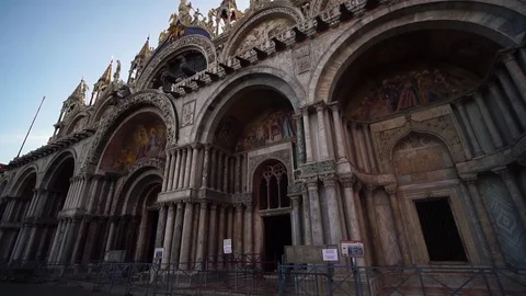 Glide shot. St. Mark’s Basilica, Saint Mark's square. Venice Italy Stock Footage 125886362