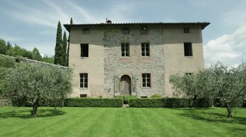 Glide towards an old villa in Tuscany with Canon 1Dc Stock Footage 51800768