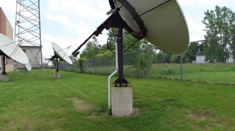 Glidecam shot moving between satellite dishes Stock-Footage 50937550
