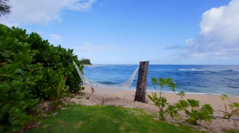 Glidecam through Hammock at the beach 動画素材 39885908