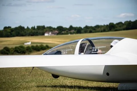 Glider about to launch Stock Photos