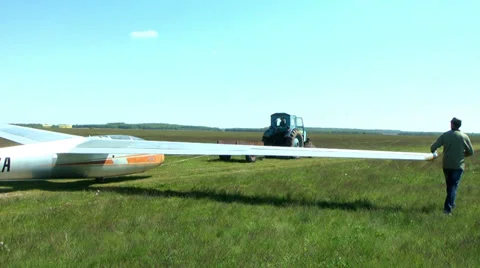 Glider on aerodrom Stock Footage 38334452