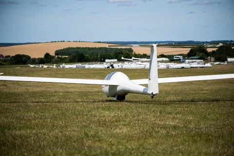 Glider awaiting launch Stock Photos