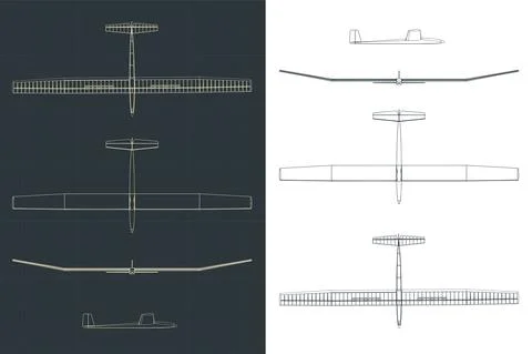 Glider drawings Stock Illustration