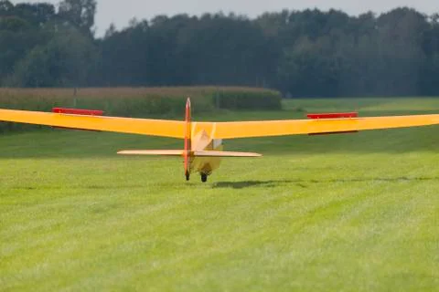 Glider in landing. Stock Photos