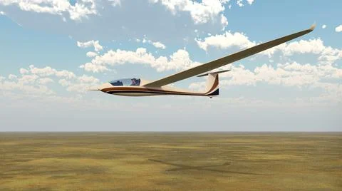 Glider over a landscape Stock Illustration