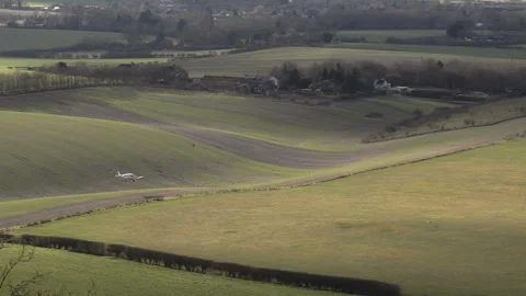 Glider Plane Landing Stock Footage 330275639